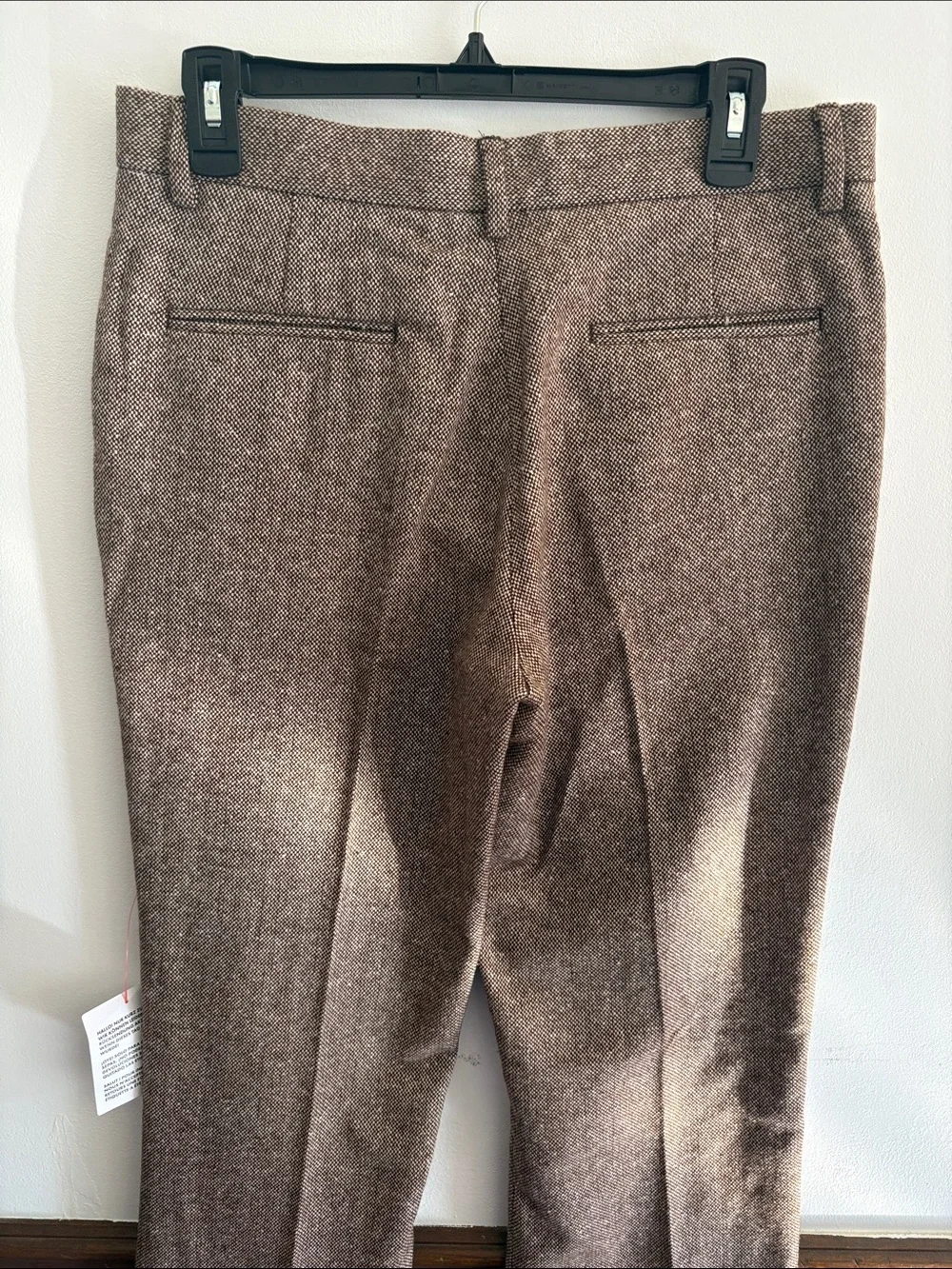 ASOS Design Mens Smart Flare Wool Mix Pants with Front Pockets Brown
